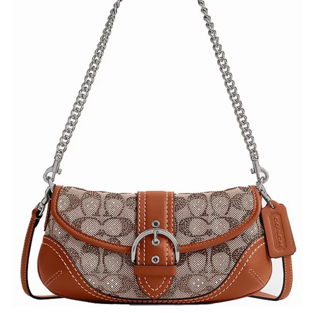 Coach Tan and Brown Shoulder Bag